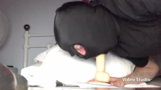 Sucking and fucking my ass with huge dildo