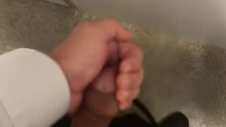 Premature cumshot in toilet