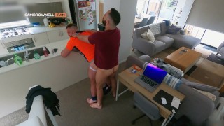 Fucking Tradie in Jockstrap in Kitchen