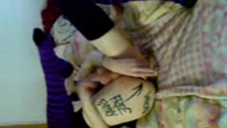 Putting a vibrator in my ass and masturbating (very low res)