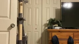 Voyeur Watching Masculine Man Get Dressed
