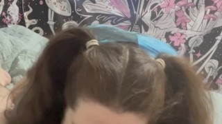 BBW BABE TEASES WITH A TITJOB SUCKS COCK FOR A MOUTHFUL OF CUM