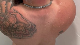 Muscular Tatted Bald Bearded man Showers after a Long Day…OF@TattedBigBear