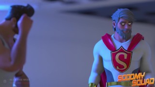 Sodomy Squad - Gay Superhero Battle Fucks Evil Stepbrother To Save Fucktropolis
