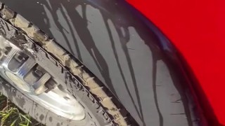 Anal Virgin Twink Peeing Pissing on Daddy’s Truck