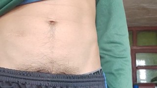 MASTURBATING his cock in front of the window