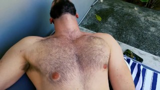 Stretching a Smooth Jocks Balls as he Wanks