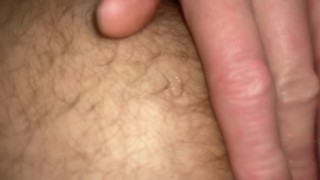 Close up anal fingering in hotel room