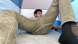 Using dildo while camping 👀