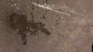 Male PEE at night outdoor. Do you like FORESKIN piss 💦?