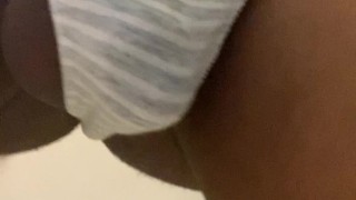 Hot Tgirl slaps her dick and balls to make her Pee Pre-cum then strokes her BBC