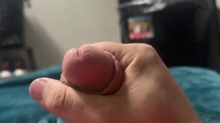 Jerking my big cock while people are working. Caught!