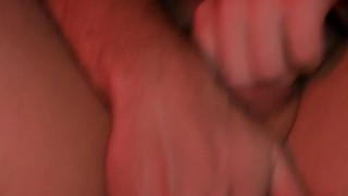 Playing with my sweaty hole while I suck a big cut cock in sling