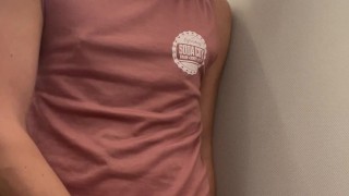 Cumming in the airplane bathroom