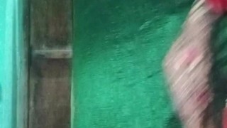 Indian Crossdresser wearing the Green Saree xxx and feeling sexy