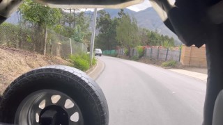 Outdoor lesbian sex after a dose of adrenaline.