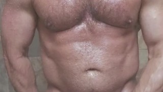 Shower stroking jock