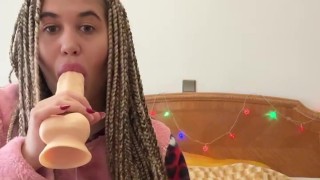 big milf sucks a dildo