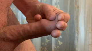 Pov Amateur man Jerking off, showing big dick erection