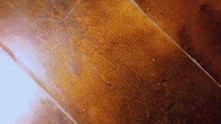 Straight Hung Jock Milks His Big Uncut Cock On The Table