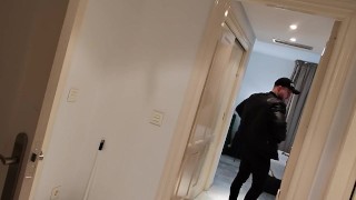 Straight cop bound by gay burglar & made Cum