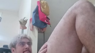 Handsome man training in jockstraps