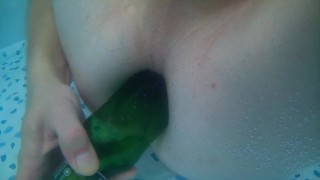 Horny in Jacuzzi - Beer bottle in ass