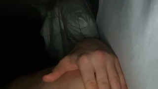 Young 18 years old boy puts cucumber in ass