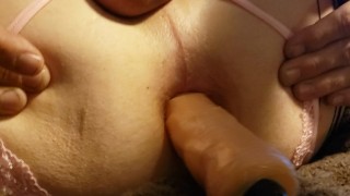 Preparing for daddy's cock