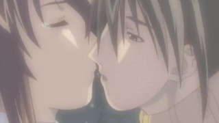 Erotic anime kissing foreplay
