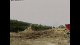 Nude biking and running in public nature at mining area. Young Tobi Exhibitionist Tobi00815