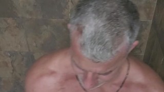 Jockstrapped jock oiled up in shower