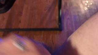 Man stroking his cock