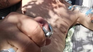 Almost GETTING CAUGHT while jerking off in the recreation area on the Danube Island