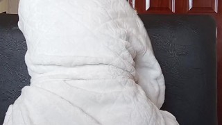 BIG ASS EBONY AMATEUR RIDING DILDO In ASS While WEARING ROBE! AMATEUR ANAL ORGASM