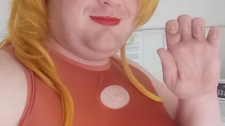 Femboy cutie blows a kiss