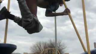 Hanging Wedgie In Park