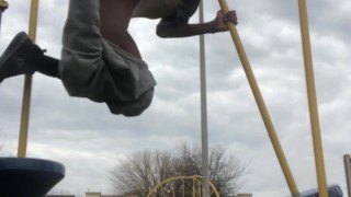 Hanging Wedgie In Park