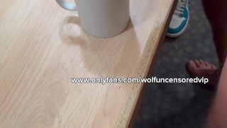 Do you like cream with your coffee? Big dick cums in coffee