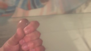 Big white cock explodes in the shower