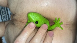 Green gets gulped deep with my ass in the air