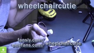 Disabled Male Plays with Black Cock Male Doll