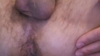 Hairy muscle bear showing off hairy asshole