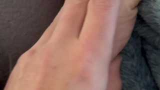 HUGE cum shot all over my hand - wanna lick it off??? Army soldier having fun with his cock