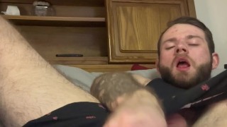 Curious teen solo fucks his butt with dildo