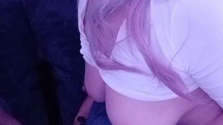  milf smokes and chokes on her dildo