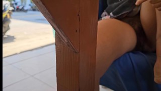 CLOSE UP Fruits Public masturbation # NO PANTIES Public City Flashing