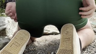 PUBLIC ASS SPREADING ON THE BEACH, SPANK MY ASS