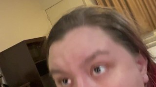 Tried to swallow his cock whole.. threw it up instead