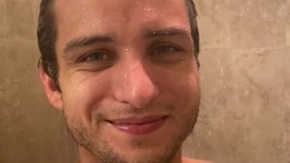 Sexy shower time with hot stud